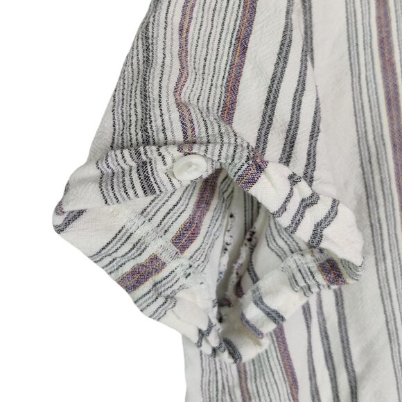Anthropologie Cloth & Stone Linen Blend T-Shirt Dress Tunic Button Back - Picture 7 of 10